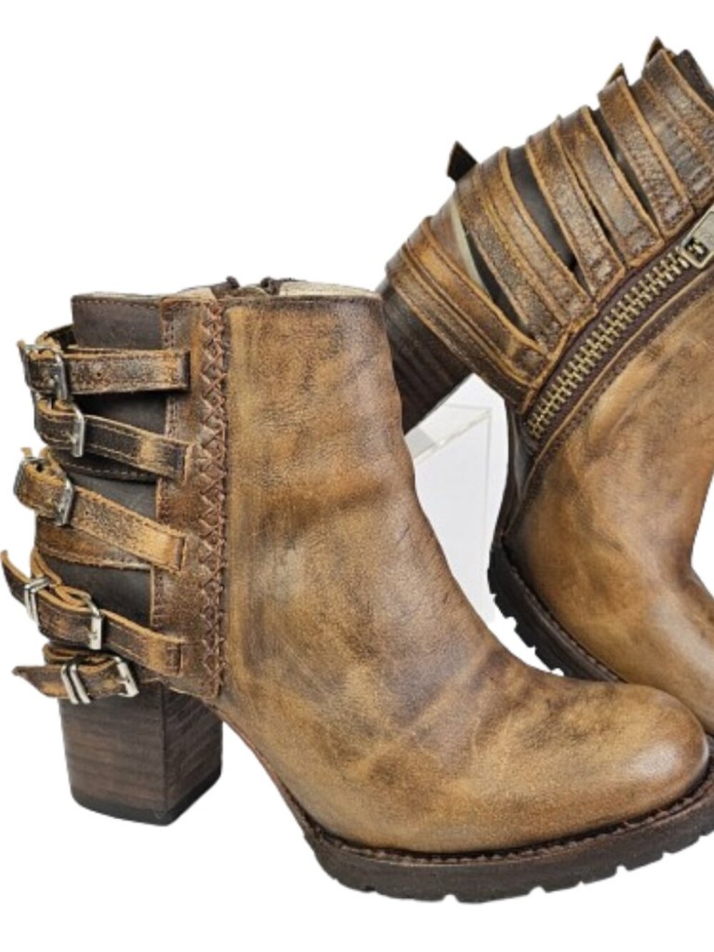 Freebird by Steven Hermosa Womens US 8 Distressed Brown Leather Ankle Boots